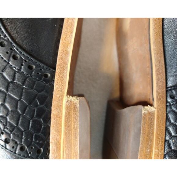 Warfield & Grand Men's Archer Leather Oxford Plain Toe Black Derby Shoes Sz 10.5 - Picture 9 of 12